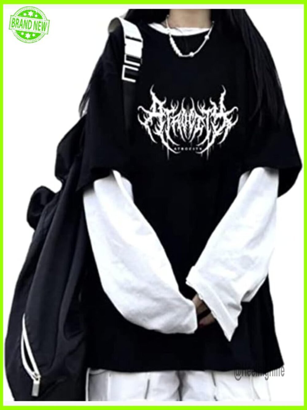 Gothic Long Sleeve Pullover Shirt Womens Grunge Tops
